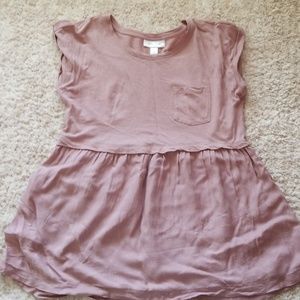 Super cute mauve flowy baby doll maternity top